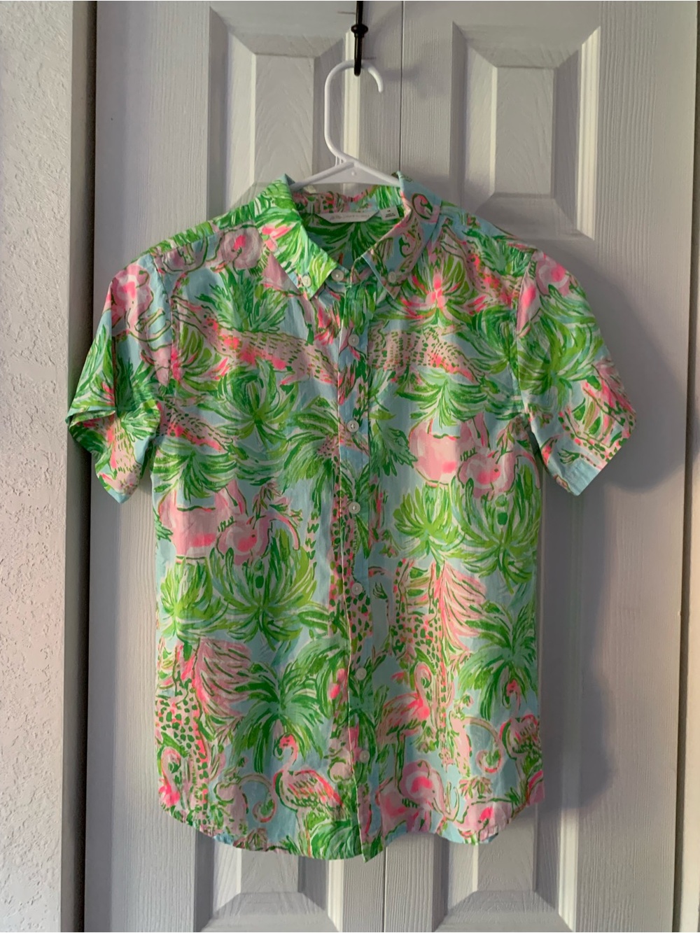 Janie and Jack Lilly Pulitzer Collab Short-Sleeve Button-Up Shirt Size 14 NWOT